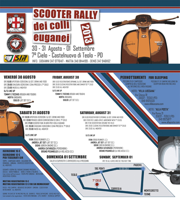 venerdì 30 e sabato 31 agosto 2013, Scooter Rally dei Colli Euganei al 7° Cielo di Torreglia (Padova)